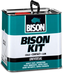 Bison Kit® blik 750 ml, sterke, universele contactlijm, vochtbestendig, vorstbestendig, -40°C tot +70°C, eenvoudig in gebruik, voor ontelbare reparaties
