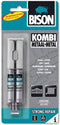 Bison Kombi Metaal Blister 24 ml, snelle 2-componenten epoxylijm in een praktische verpakking in de juiste verhouding, inclusief mengbakje en spatel, temperatuurbestendig van -40°C tot +120°C