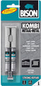 Bison Kombi Metaal Blister 24 ml, snelle 2-componenten epoxylijm in een praktische verpakking in de juiste verhouding, inclusief mengbakje en spatel, temperatuurbestendig van -40°C tot +120°C