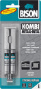 Bison Kombi Metaal Blister 24 ml, snelle 2-componenten epoxylijm in een praktische verpakking in de juiste verhouding, inclusief mengbakje en spatel, temperatuurbestendig van -40°C tot +120°C