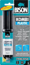 Bison Kombi Plastic Blister 25 ml, super sterk, vullend, 2-componentenlijm, inclusief mengbankje en mengspatel, temperatuurbestendig van - 40°C tot + 120°C