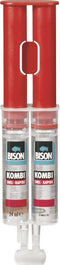 Bison Kombi Plastic Blister 25 ml, super sterk, vullend, 2-componentenlijm, inclusief mengbankje en mengspatel, temperatuurbestendig van - 40°C tot + 120°C