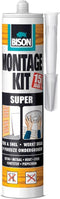 Bison Montagekit super koker 440 g, extra sterk, montagelijm, bevestigen, hoge eindsterkte, binnen en buiten, blijvend elastisch, extra sterk, vullend eenvoudig in gebruik