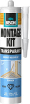 Bison Montagekit transparant koker 310 g, montagelijm, bevestigen, hoge eindsterkte, binnen en buiten, blijvend elastisch, extra sterk, eenvoudig in gebruik