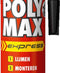 Bison Poly Max Express zwart koker 425 gram- Transparante montagelijm, lijmen, monteren en afdichten, unieke SMP technologie, oplosmiddelvrij, binnen en buiten, vrijwel alle ondergronden