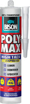 Bison Poly Max High Tack Express transparant koker 300 gram, montagelijm, lijmen, monteren en afdichten, unieke SMP technologie, oplosmiddelvrij, binnen en buiten, vrijwel alle ondergronden