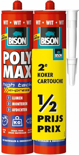 Bison polymax high tack express wit duoverpakking