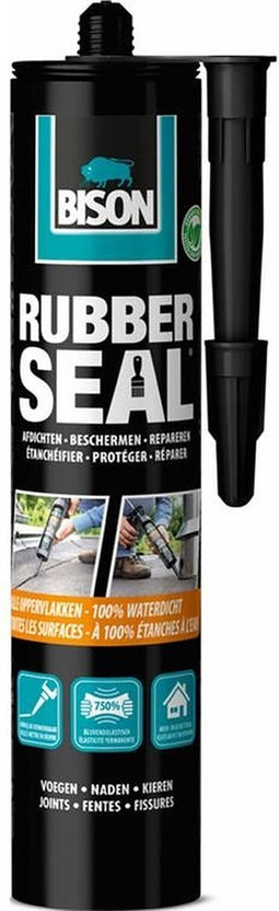 Bison Rubber Seal koker 310 gram - Rubber coating om oppervlakken waterdicht te maken, dakgoot repareren binnen en buiten, afdichten, beschermen, en repareren