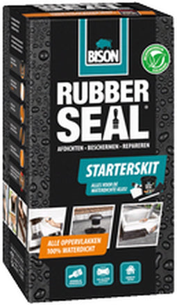 Bison Rubber Seal Reparatiekit - Reparatieset met coating op rubberbasis voor het afdichten, dakgoot repareren, waterdicht maken, beschermen en repareren, binnen en buiten, 750ml pot