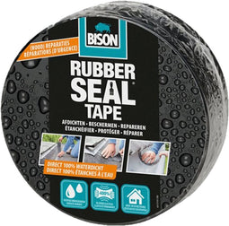 Bison Rubber Seal Tape rol 5 m x 7,5 cm - direct repareren, sterke reparatietape, direct 100% waterdicht, blijvend elastisch, binnen en buiten, repareren, afdichten, verbinden, beschermen