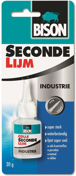Bison Secondelijm Industrie 20 g, vloeibare, professionele secondelijm