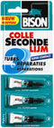 Bison Secondelijm Vloeibaar Mini's 3 x 1g, sterke secondelijm, speciale min verpakking, vaatwasser bestendig, water resistent, voor iedere reparatie in en om het huis