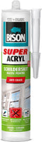 Bison Super Acrylaat Schilderskit wit koker 300 ml, direct overschilderbaar, wit, binnen & buiten, blijvend elastisch, afdichten van voegen, naden, kieren en scheuren