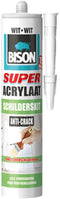 Bison Super Acrylaat Schilderskit wit koker 300 ml, direct overschilderbaar, wit, binnen & buiten, blijvend elastisch, afdichten van voegen, naden, kieren en scheuren