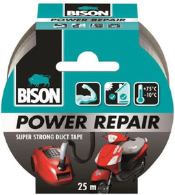 Bison Tape Power Repair Grijs 25 meter