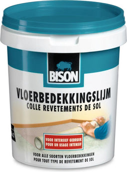 Bison Vloerbedekkingslijm pot 1 kg, kant & klare lijm, permanent verlijmen, vloerbedekking, tapijttegels, vloerverwarming geschikt