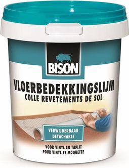 Bison Vloerbedekkingslijm verwijderbaar emmer 2.5 kg, kant & klaar, eenvoudig te verwerken, eenvoudig te verwijderen, zuinig, oplosmiddelvrij, makkelijk in gebruik