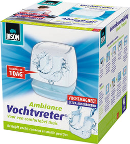 Bison Vochtvreter® Ambiance, luchtontvochtiger, bestrijdt vocht en schimmel in woonruimtes, uniek luchtcirculatiesysteem, 450 g, wit, ook geschikt voor caravans en campers