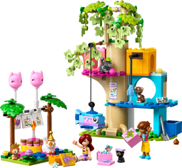 LEGO Friends 42666 - Kattenverjaardagsfeestje en boomhut - 2 Friends poppetjes en 5 kattenfiguren