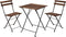 Bistro set - Tuintafel en stoelen - Zwart - Metaal - Hout