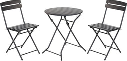 Bistroset zwart - vouwtafel + 2 vouwstoelen