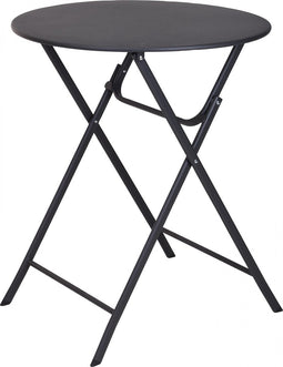 Bistrotafel - Metaal - H.70cm - Ø60cm - Antraciet - Inklapbaar