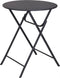 Bistrotafel - Metaal - H.70cm - Ø60cm - Antraciet - Inklapbaar