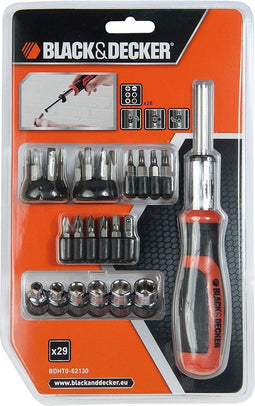 Bit set with screwdriver Black & Decker BDHT0-62130 29 Onderdelen