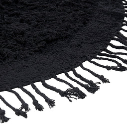 BITLIS - Vloerkleed - Zwart - 140 x 140 cm - Katoen