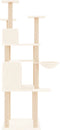 vidaXL - Kattenmeubel - met - sisal - krabpalen - 166 - cm - crèmekleurig