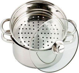 Kinghoff 3315 stoompan - Ø18 cm - rvs - alle warmtebronnen