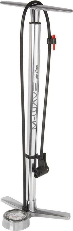 M-wave Fietspomp Met Manometer Aluminium 61 Cm Zilver - Drukmeter - 10 Bar