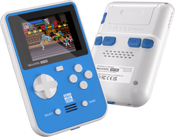 HyperMegaTech Technos Super Pocket - Handheld Console - 15 Voor Geïnstalleerde Games - Wit/Blauw