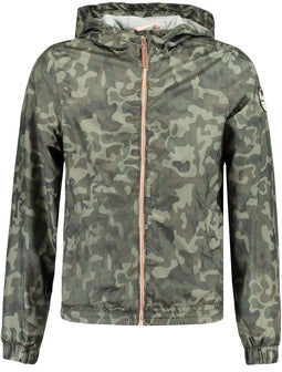 Garcia Meisjes Zomerjas - Waterafstotend - Loose fit - Groen met legerprint - Maat 128/134