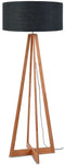 GOOD&MOJO Vloerlamp Everest - Donkergrijs/Bamboe - Ø60cm - Scandinavisch,Bohemian - Staande lampen voor Woonkamer - Slaapkamer