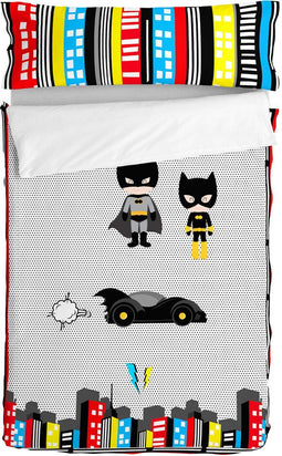Dekbedovertrek zonder vulling HappyFriday Mr Fox Bat Multicolour 105 x 200 cm