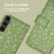 iMoshion Hoesje Geschikt voor Samsung Galaxy S23 FE Hoesje Met Pasjeshouder - iMoshion Design Bookcase smartphone - Groen / Green Flowers