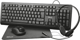Trust Primo - Thuiswerkset - Toetsenbord Qwerty UK met muis headset en muismat