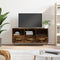 vidaXL - Tv-meubel - 102x36x50 - cm - bewerkt - hout - gerookt - eikenkleurig