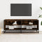 vidaXL - Tv-meubel - 120,5x40x46 - cm - bewerkt - hout - metaal - gerookt - eikenkleur