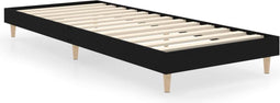 vidaXL - Bedframe - bewerkt - hout - zwart - 75x190 - cm