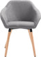 vidaXL - Eetkamerstoelen - 2 - st - stof - lichtgrijs