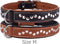 Handgemaakte Studded Hondenriem Leer Bruin/Zwart Small/Medium (Nekomvang 58-66 cm)