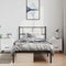 vidaXL - Bedframe - met - hoofdbord - metaal - zwart - 100x200 - cm