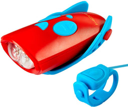 Mini Hornit Fietslicht met Geluidseffecten - Blauw/Rood