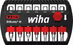 Wiha 42117 - Schroefbitjes - 8x TY-Bit 49 mm - Rood