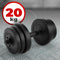 Physionics - Halter - Dumbbell - Totaalgewicht 20kg - Met Ergonomisch handvat met Grip, Ø25 mm, Kuns