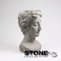 Bloempot vrouwenhoofd h49 cm Stone-LitestonE'lite