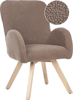 BJARN - Fauteuil - Bruin - Bouclé