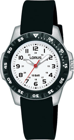 Lorus RRX53HX9 - Kinder Horloge - 10 ATM waterdicht - Zilver/zwart